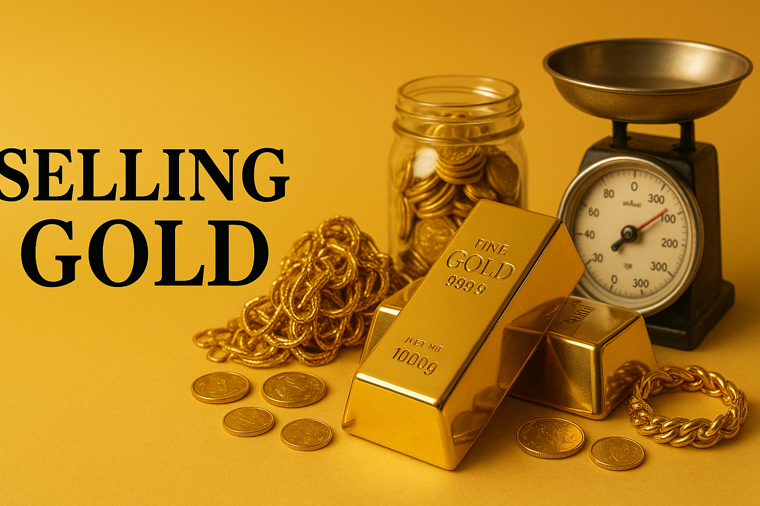 Customer selling gold bars and bangles at counter